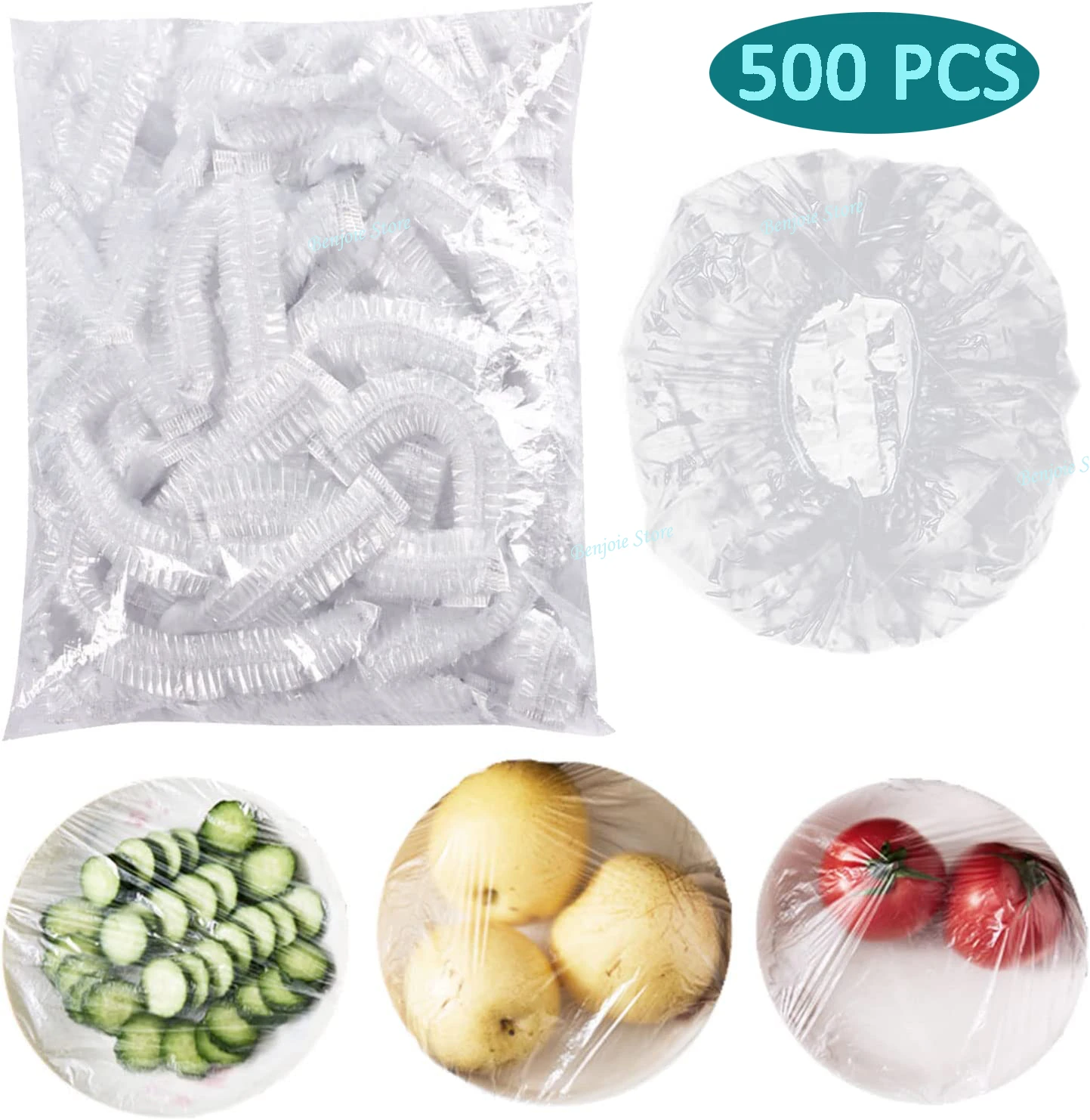 Disposable Food Cover Plastic Wrap Elastic Food Lids For Fruit Bowls