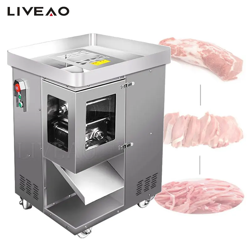 

Meat Slicer Commercial Dual Motor Fresh Meat Vegetable Cutting Machine For Slicing Shredding Machine