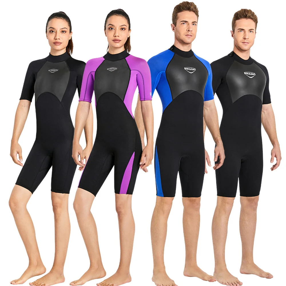 

Women Men's 2MM Neoprene Shorty Wetsuit One-piece Surfing Swimwear Diving Suit Keep Warm Snorkeling Swimsuit Jellyfish Clothing