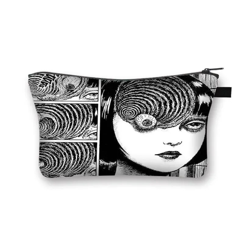 Cosmetic Bag Cosmetic Storage Bag Toiletry Bag Makeup Bag Cosmetic Case Horror Manga Print Cosmetic Case Tomie Spiralized Women Makeup Bags Lipstick Toiletry Bag Girls Mini Handbag