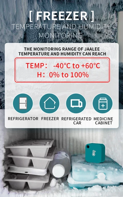 jaalee WiFi Gateway Temperature/Humidity/Dewpoint/VPD Thermometer/Hygrometer Monitor Refrigerator Freezer Fridge Alarm Alerts 2