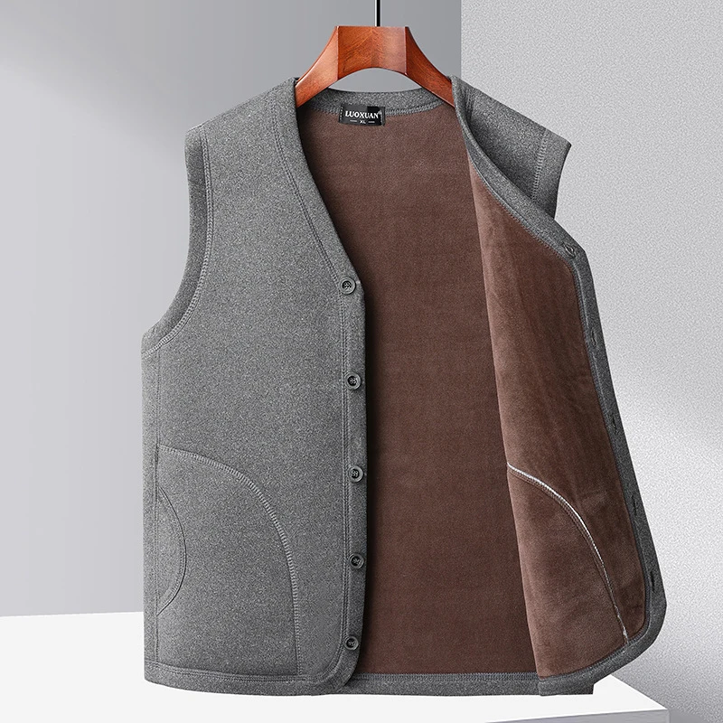 DIMUSI Winter Men's Vests Casual Man Fleece Warm Sleeveless Jackets Fashion V-Neck Outwear Thermal Fishing Waistcoats Clothing sleeveless vest sleeveless vests fashionable vests