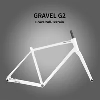 Cadre de vélo de route tout-terrain G2 en alliage d'aluminium léger, fourche en fibre de carbone, axe traversant, frein à disque, crochet de dérailleur UDH 1