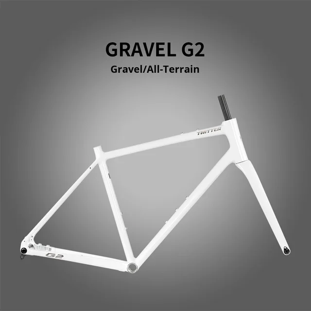 Cadre de vélo de route tout-terrain G2 en alliage d'aluminium léger, fourche en fibre de carbone, axe traversant, frein à disque, crochet de dérailleur UDH 1