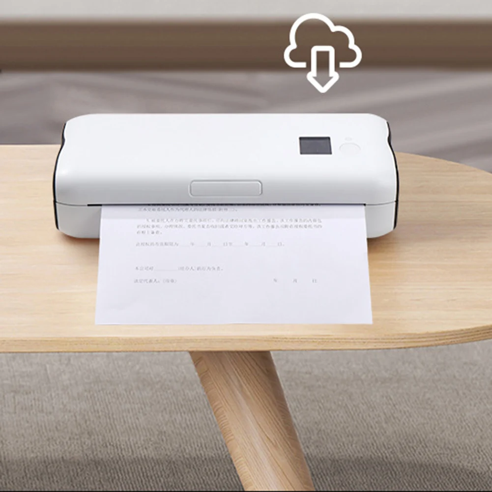 Mini impressora sem tinta para papel A4, recarregável, fácil transportar, impressora para etiquetas fotográficas