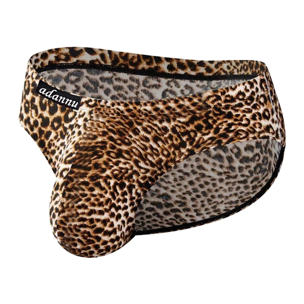 

Leopard Print Men's Brief Low Rise Pouch Underwear Soft Breathable Underpants Bikini Cuecas Slip Hombre Summer Thin Panties A50