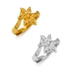 Anniyo 1.5CM Small Flowers Rings for Women Girls Gold Plated African Jewelry Mayotte #345206 1