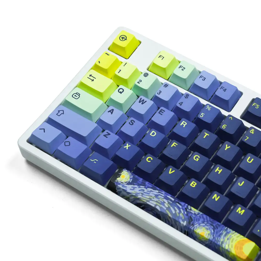 Starry Night Cherry Perfil Keycaps Pbt Keycap para Gateron Switches mx Teclado Gaming 131 Chaves Cinco Lados Dye Sublimação - Imagem 2