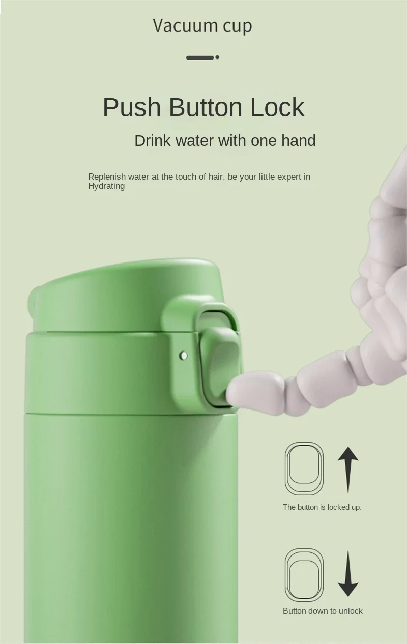 450 ml Thermos Wasser Flasche Edelstahl Isolierung Vakuum Flaschen Tasse Halten Kalt und Warm Becher Vakuum Flasche Auto Wasser flasche – Detail 6