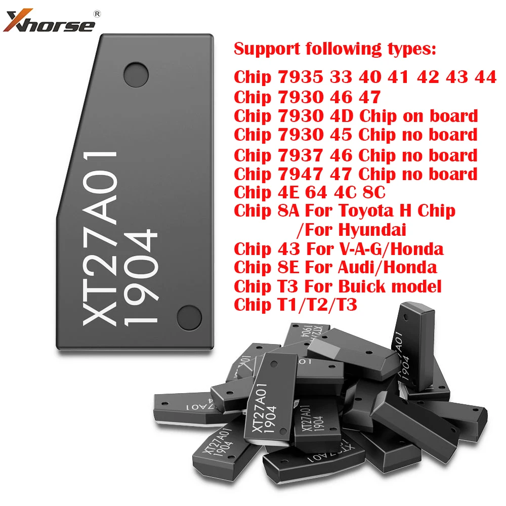 

Транспондер Xhorse VVDI Super Chip XT27A01 XT27A66 для ID46/40/43/4D/8C/8A/T3/47 для VVDI2 VVDI Key Tool/Mini Key Tool