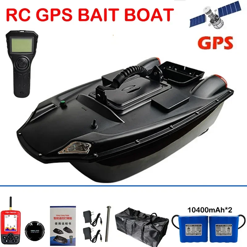 RC Boat T99 GPS 500M 5 Fishing Spots 3KG Bait Automatic Cruise High Power Dual Motors 2 Boxes Night Lights