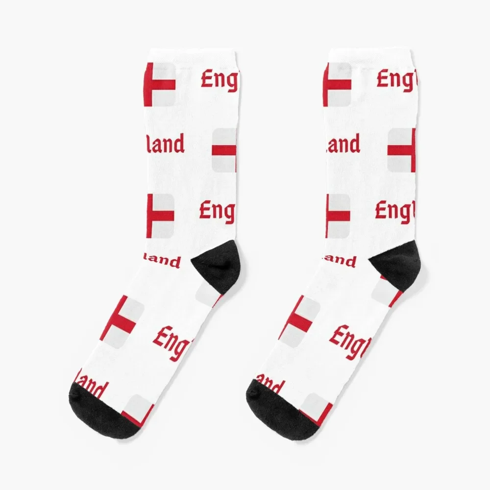 

England flag Socks floral retro Sports Woman Socks Men's