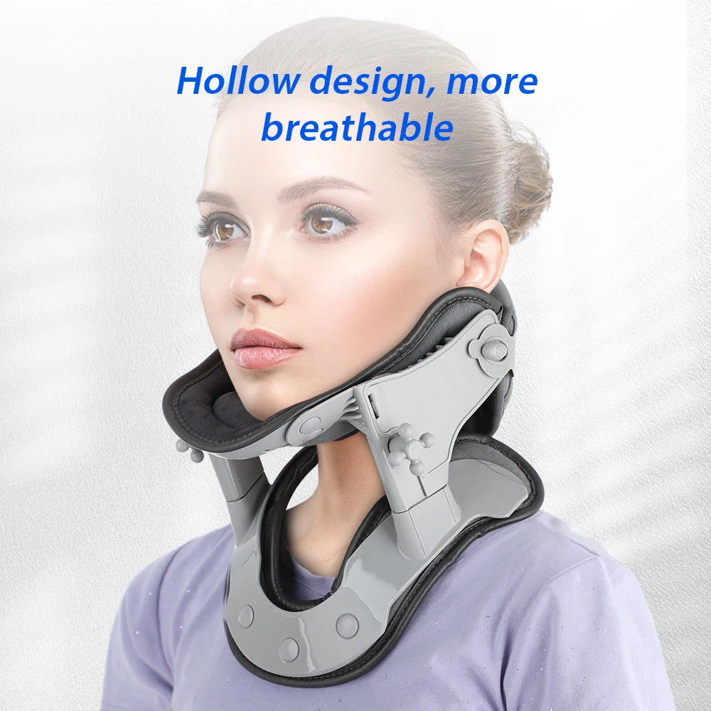 Cervical Neck Traction Adjustable Heating Neck Stretcher Collar Stretching Correction Therapy Neck Orthosis Braces Health Care 8