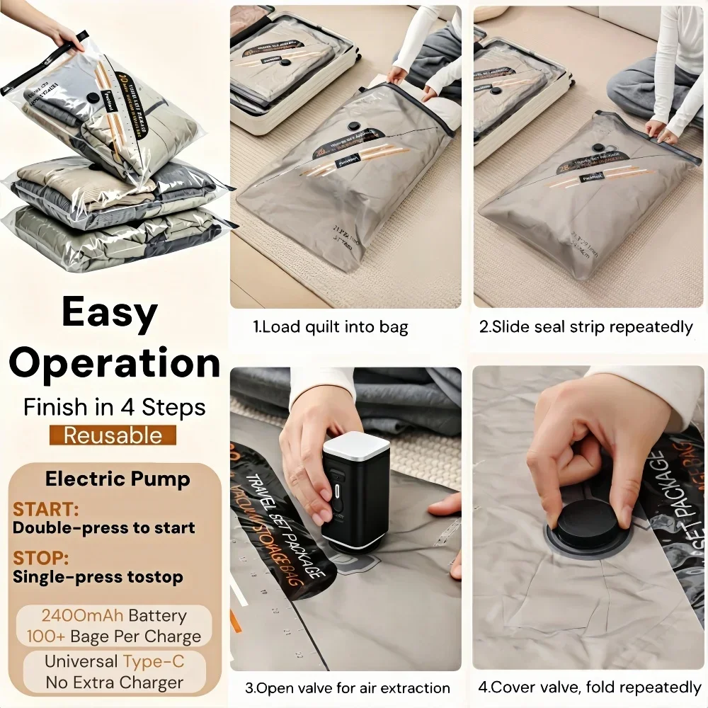 Compact Travel Compression Bags - Space-Saving Luggage Essentials