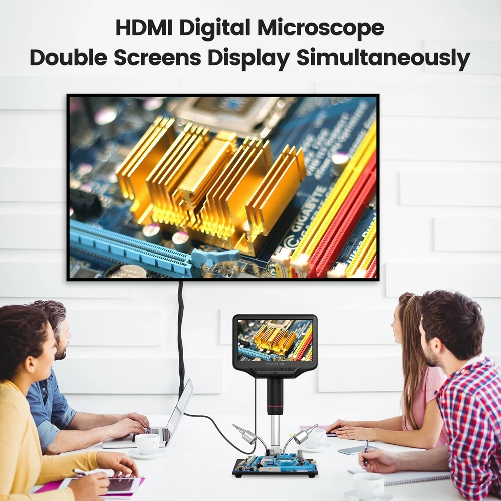 Andonstar AD407 Pro 7 inch 270X HDMI Digital Microscope,Upgraded 12.5 inch Metal Stand for Professional PCB/SMD Soldering Tools 2