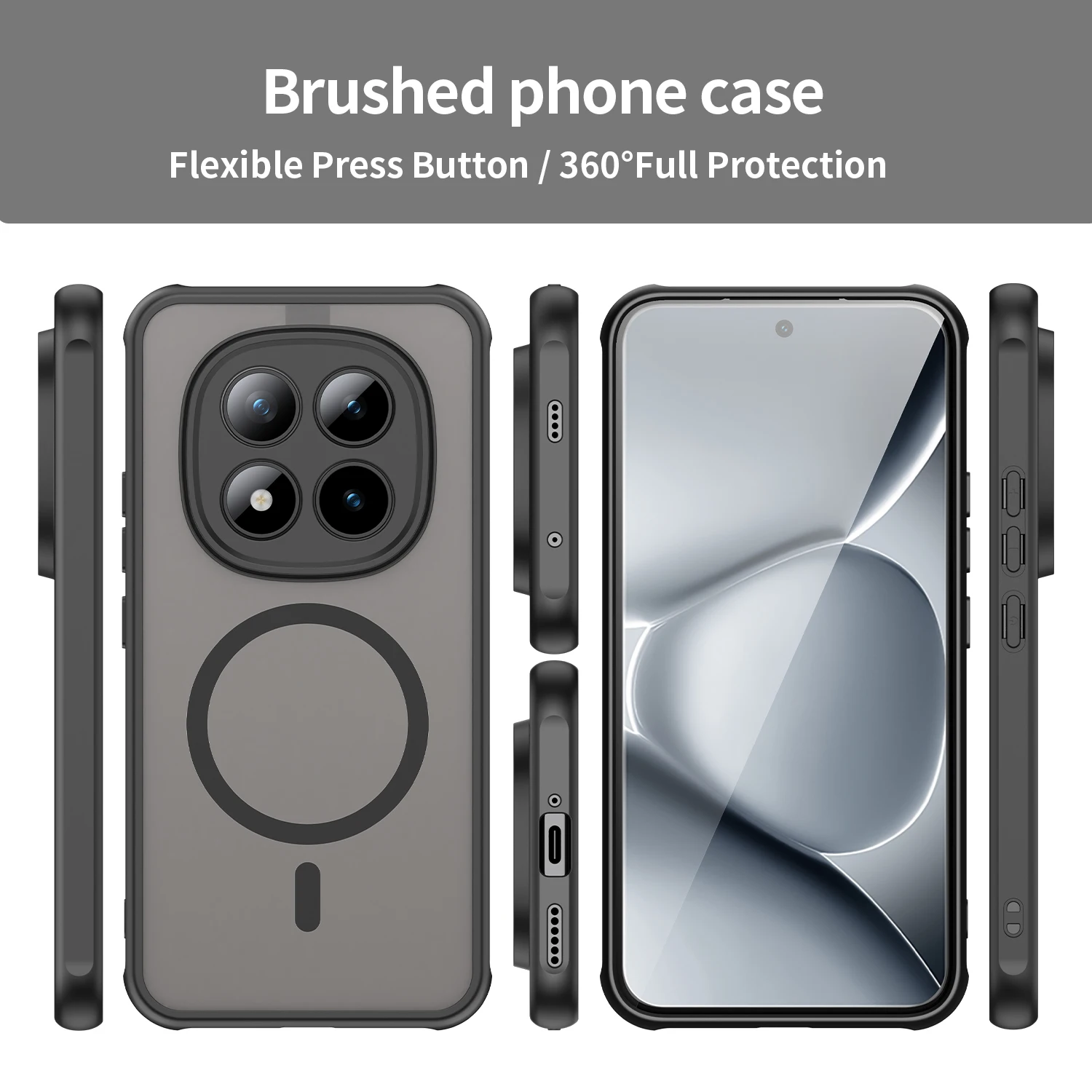 Magnetic Luxury Shockproof Wireless Matte Translucent Phone Case