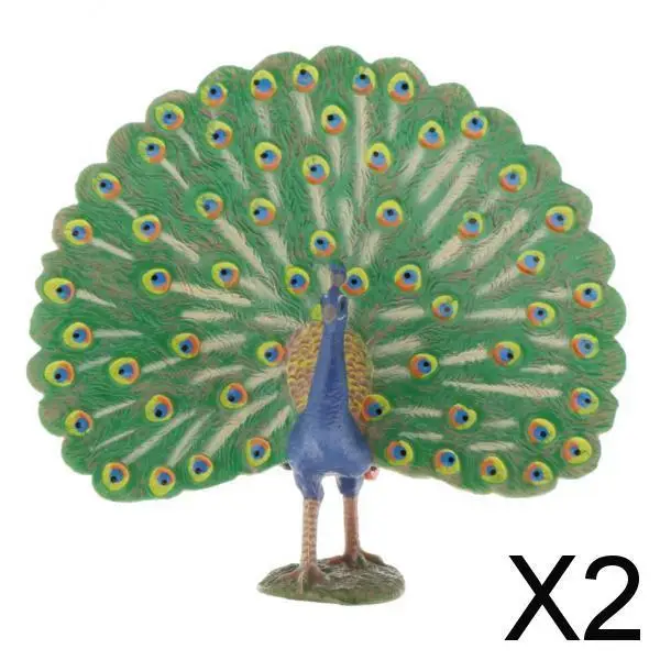 

2xSimulation Animal Model Kids Educational Toys peafowl PL127-1434