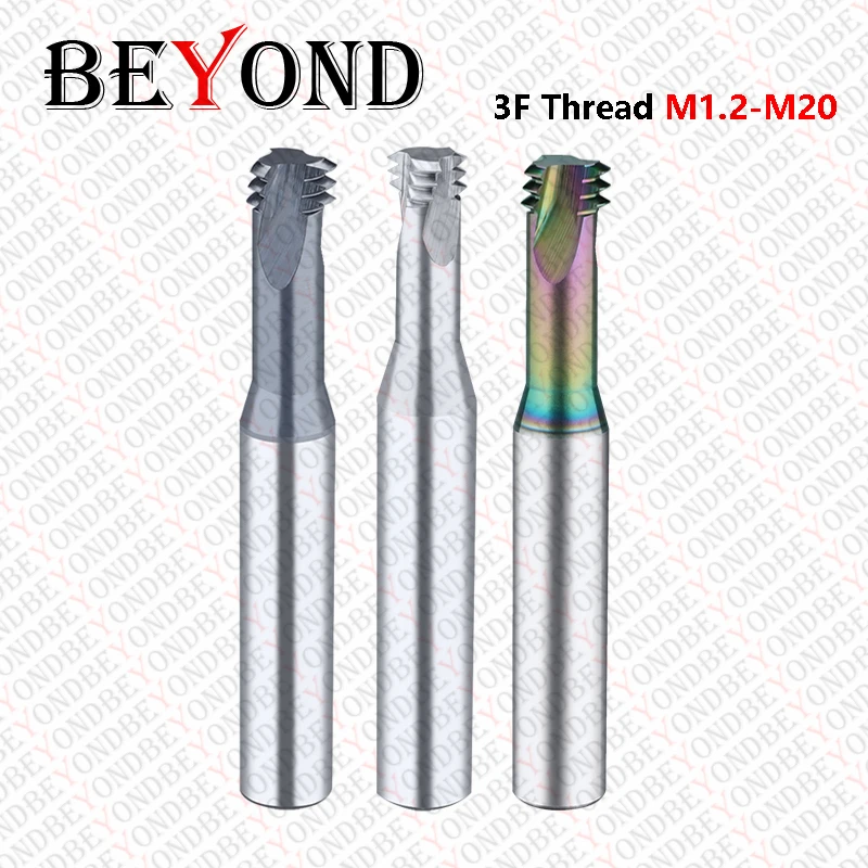 

BEYOND Three Teeth Thread Milling Cutter M1.2 M1.4 M1.6 m2 M2.2 M2.5 M3 M4 M6 M8 M10 M12 for Aluminum Steel Stainless End Mills