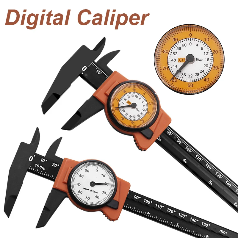 Measuring Dial Digital Caliper Durable Professional Gauge 0-150mm porfessional Tool Plastic Inch Metric Measure Tool