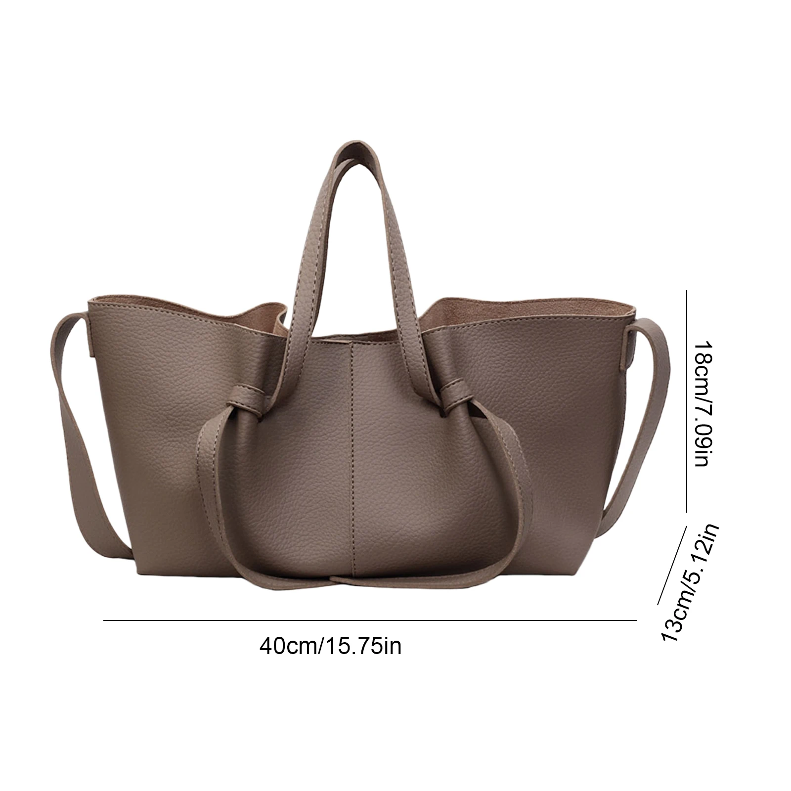 PU Leather Versatile Shoulder Bag Solid Color All-Match Tote Bag Large Capacity Trendy Sling Bag Travel Date Work Shopping Bag