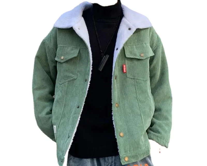 

New Men Autumn Winter Thicken Warm slim fit Corduroy Jackets Men's Outwear Hip Hop Coat Male Teen Casual Jacket Colorful