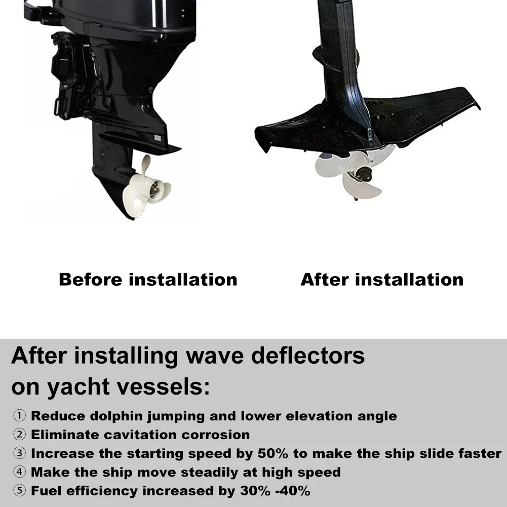 Small Hydrofoil Stabilizer Outboard Marine Hydrofoil Stabilizer Outboard Engine Wave Board with Install Bolt Nut for 4-50 HP