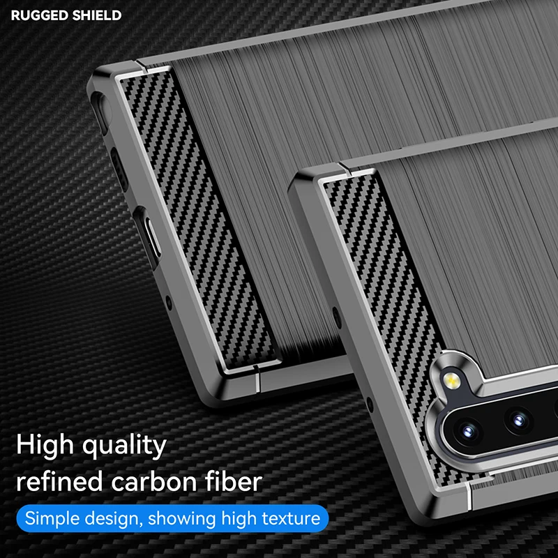 Premium Carbon Fiber TPU Phone Case with Soft Silicone Frame and Fabric Back Cover