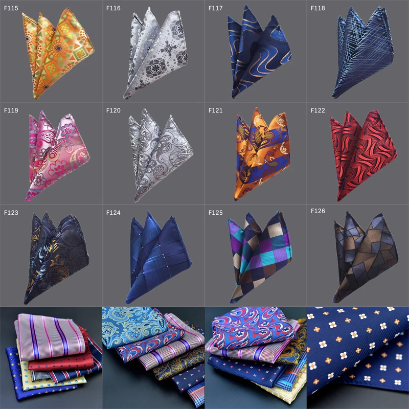 36 Farben Luxus Herren Taschentuch Floral Plaid Streifen Taschentücher Hanky Business Einstecktuch Brust Handtuch 25 * 25 CM – Detail 8