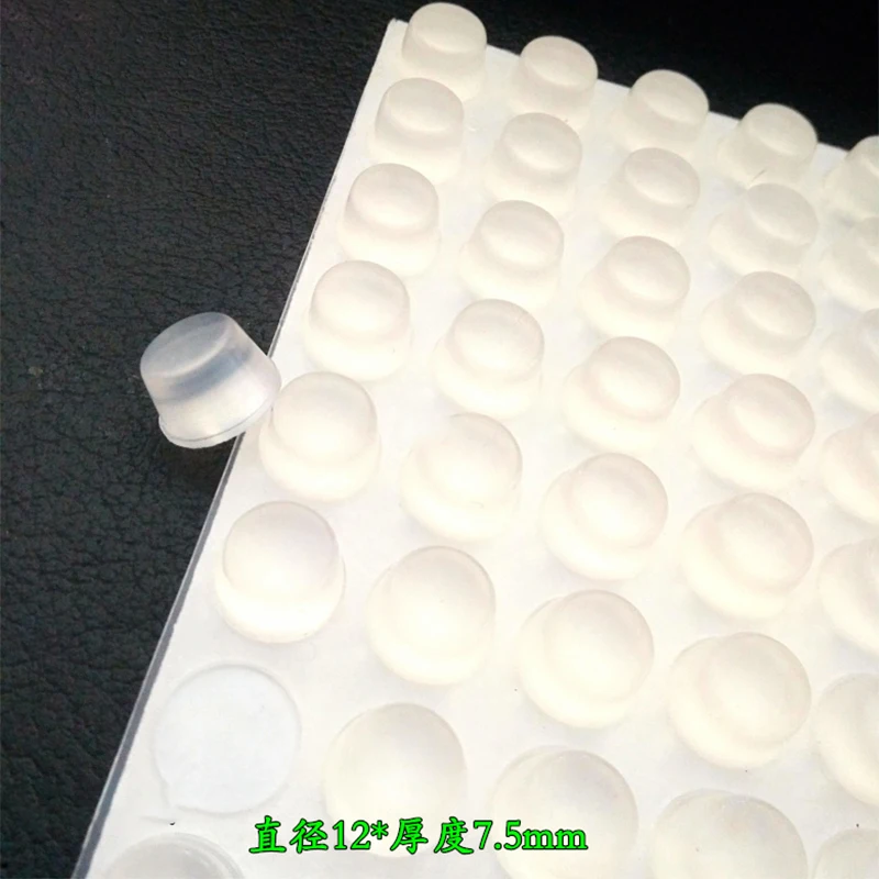 64Pcs Small Transparent Round Rubber Feet Pad 12*7.5mm Self-adhesive Bumper 3M Sticker on Rubber Feet Anti-Slip