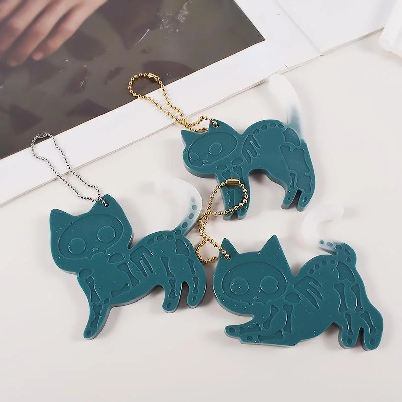 DIY Crystal Handmade Creative Epoxy Resin Mold Relief Skull Cat Pendant Silicone Molds Accessories Supplies Home Decoration 2025