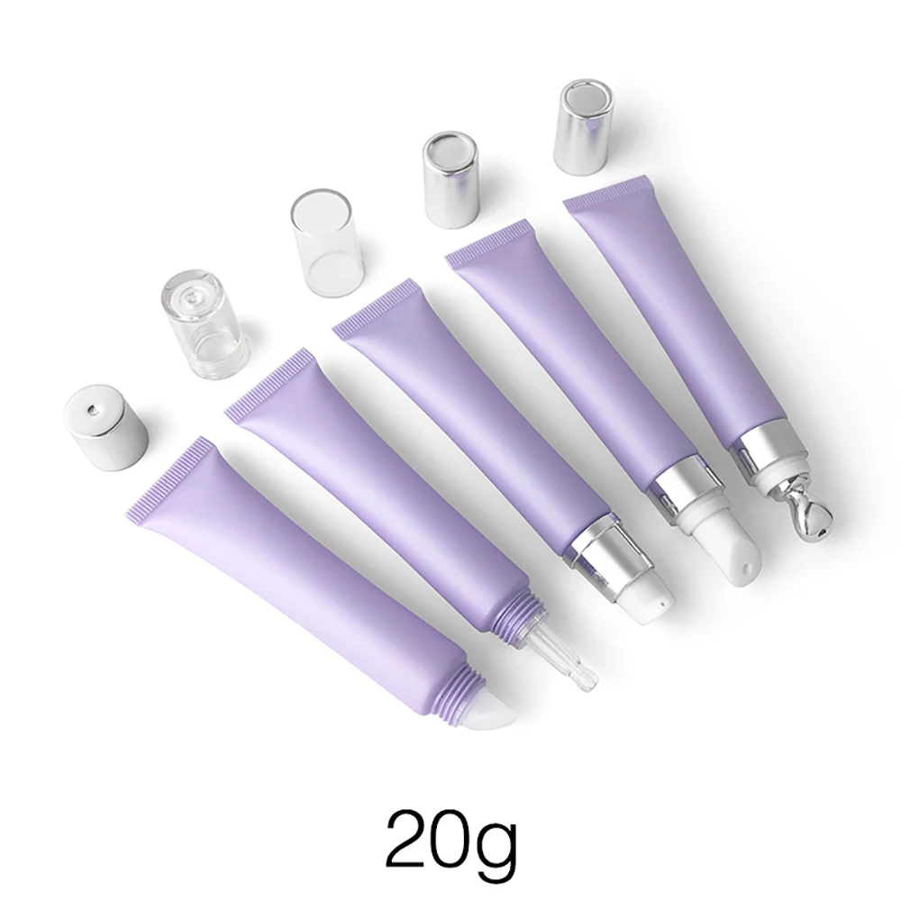 

20g Matte Purple Plastic Lipstick Squeeze Tube 20ml Lipgloss Eye Cream Refillable Container Empty Cosmetics Lip Balm Soft Bottle