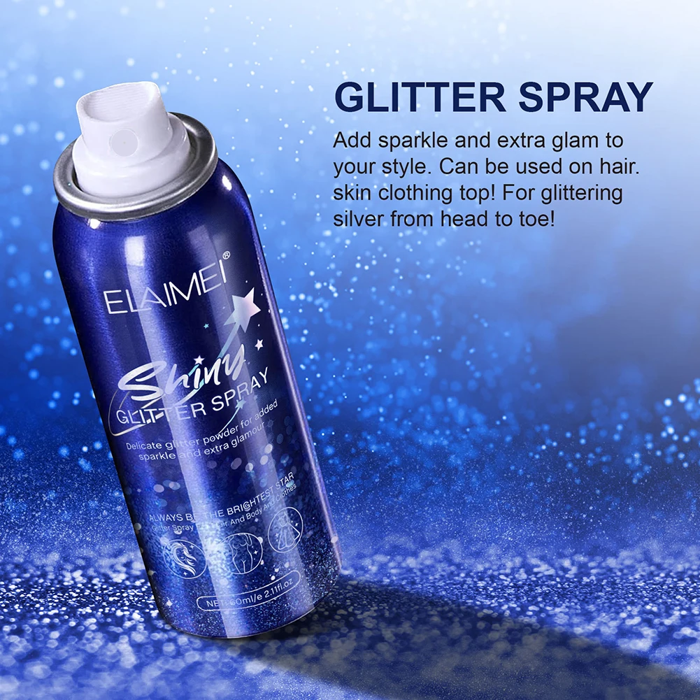 Holographic Glitter Spray Highlight Powder Spray for Hair Body