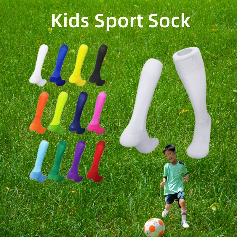 

1 Pair Kids Boy Girl Sport Sock Simplicity Solid Color Series Football Sock for Children Soft Cotton Breathable Knee High Sock