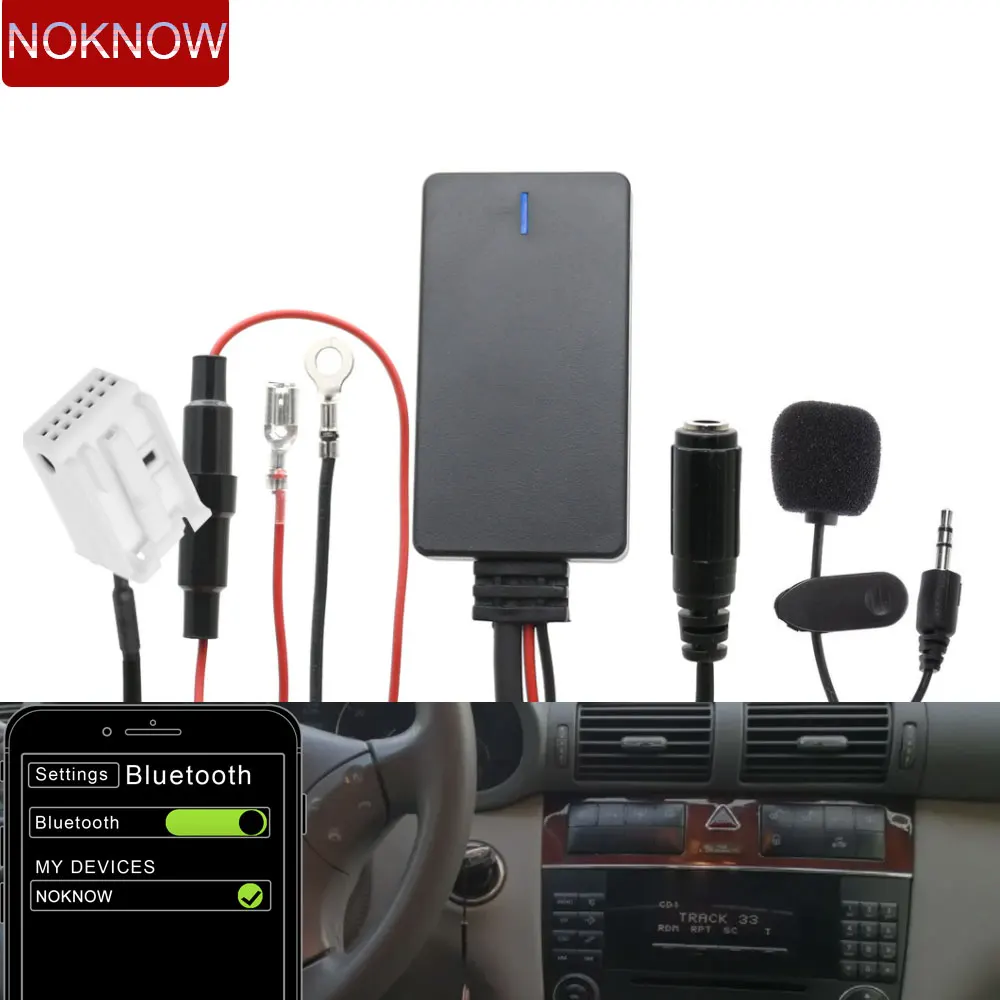 

12 контактов автомобильный Bluetooth комплект беспроводной аудио Aux кабель микрофон гарнитура адаптер для Benz W169 W221 W251 W245