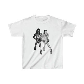 Hip Hop E-girl Graphic Print Y2K Top Summer Harajuku Aesthetics Top Vintage Punk Tee Casual Streetwear Short Sleeve T-shirt 1