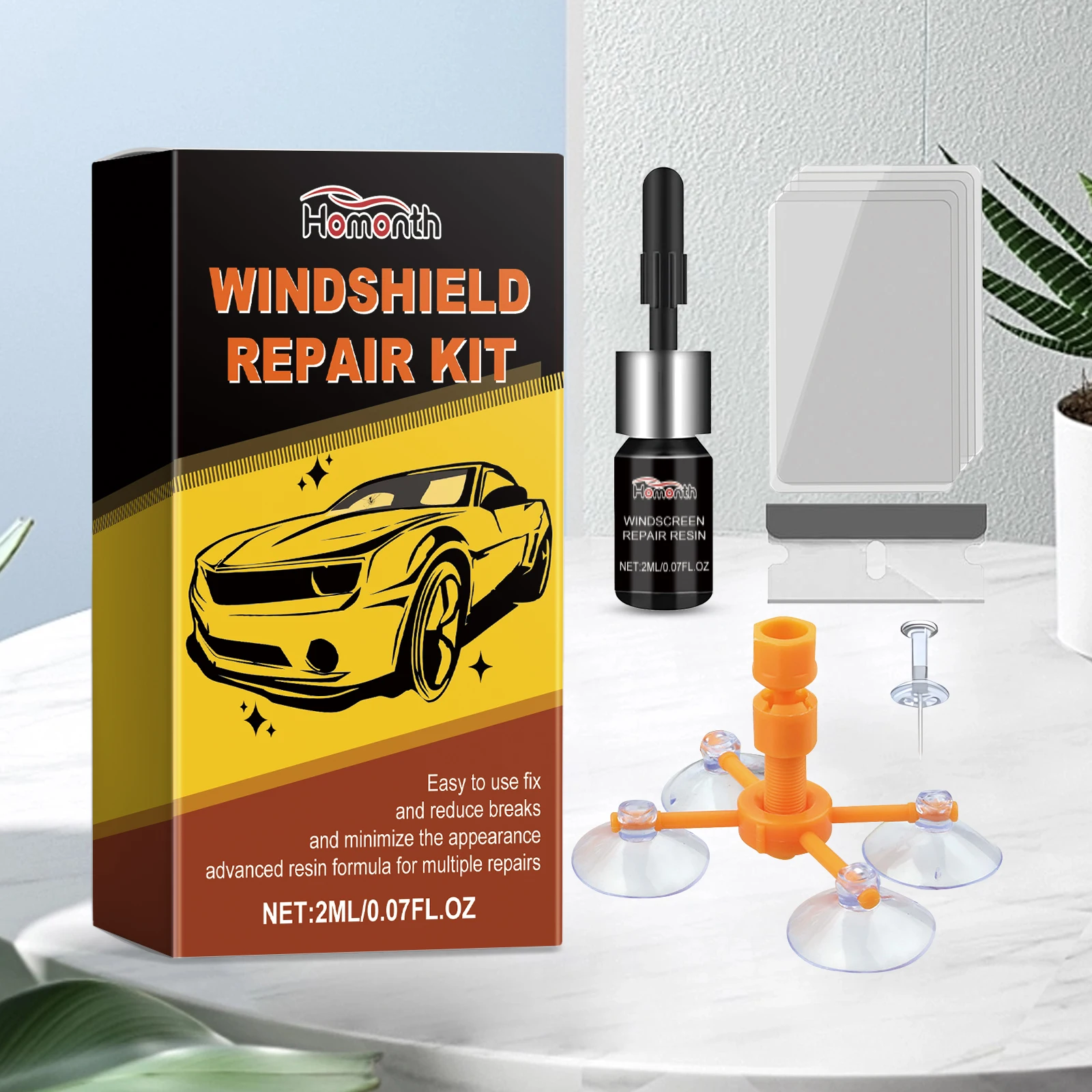 DIY Windshield Repair Kit Powerful Quick Fix Cracked Glass Windscreen Restore Resin Sealer Auto Glass Window Repair Fluid Tools 2