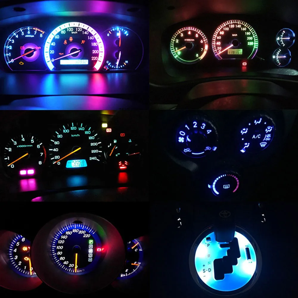 Vidsmow 10 PCS 12V T5 W1.2W LED Incandescent, Lumière Blanche Pour Tableau De Bord Voiture, Indicateur Compteur Intérieur Auto, Éclairage Incandescent Remplacement Pour Voiture Moto Camion