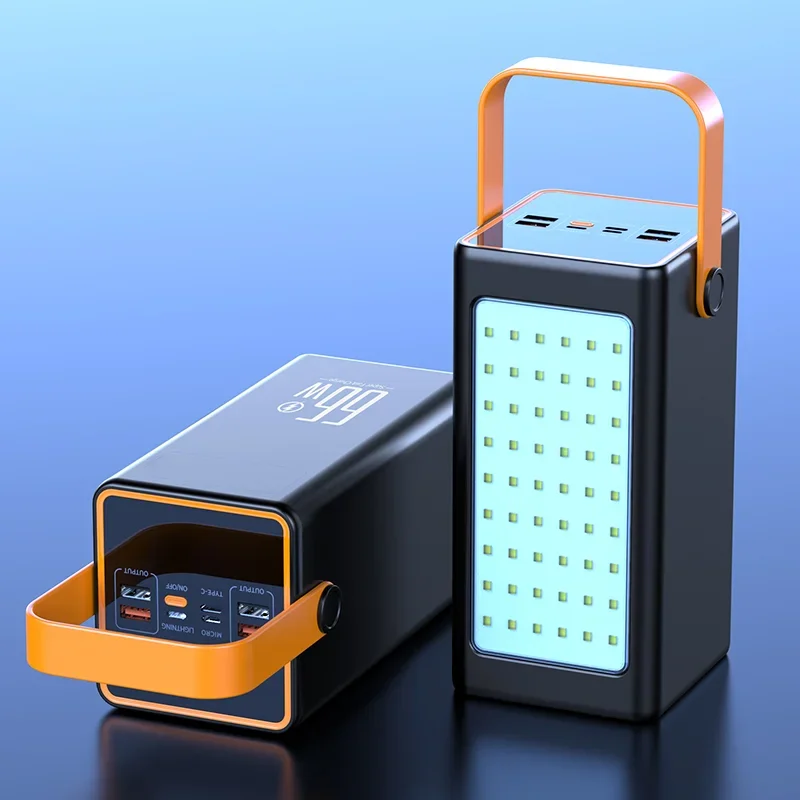 

High Capacity Power Bank 200000mAh 66W Fast Charger Powerbank for IPhone Laptop Batterie Externe LED Camping Light Flashlight