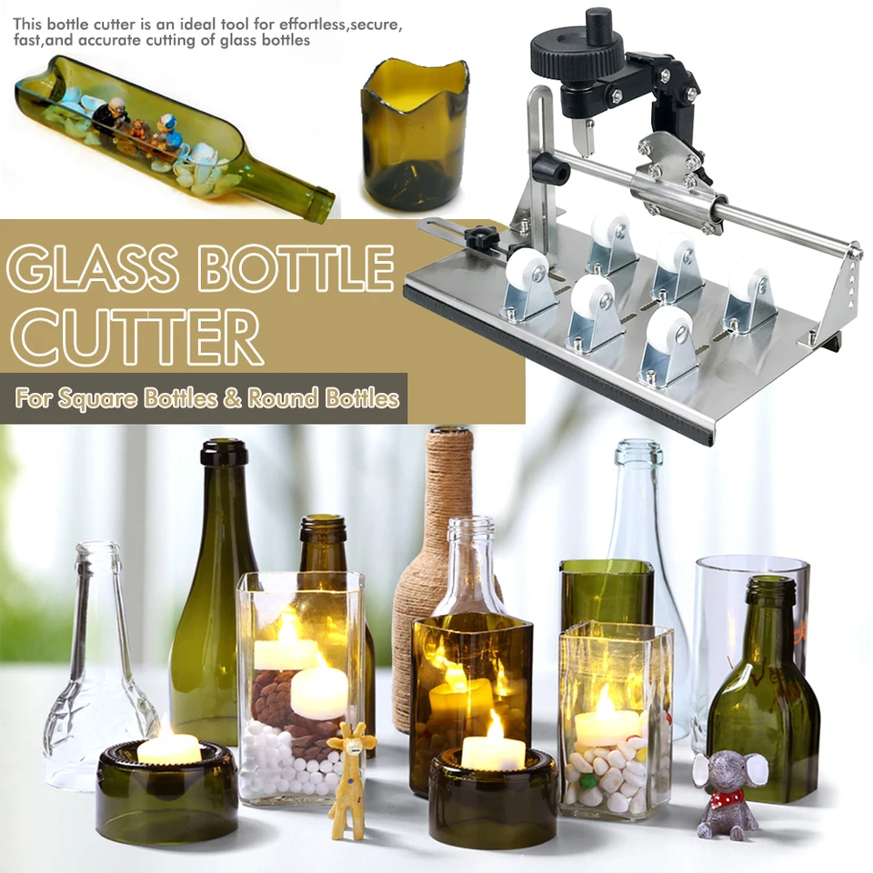 Bottle Cutting Tool Glass Bottle Cutter Kit - Complete Set For Cutting  Round & Square Bottles Into DIY Crafts Glass Cutting Kit