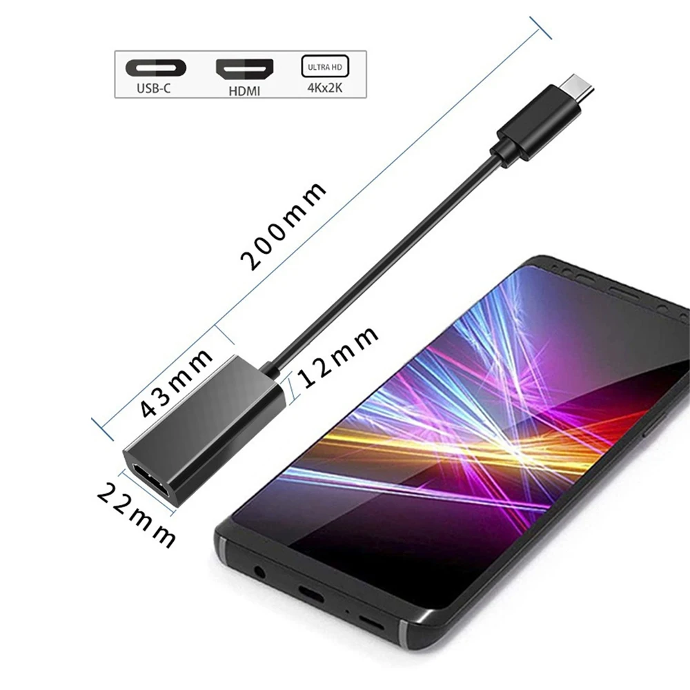 Переходник с Type C на HDMI-совместимый с USB C на MI видеокабель Type ...