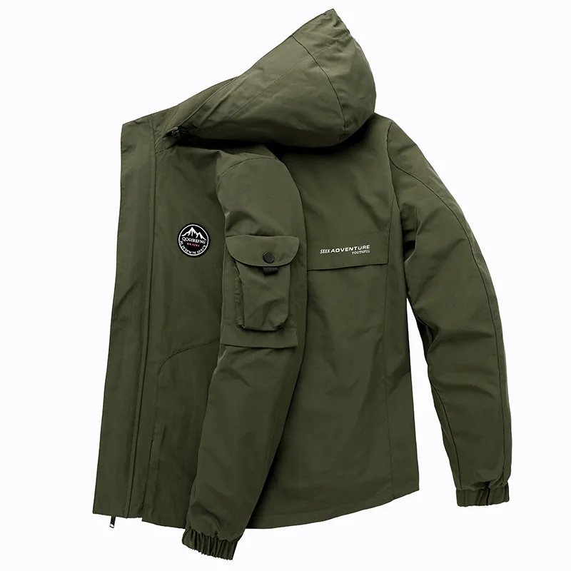 Parkas Winter Jackets for Men Motorcycle Jacket Men's Waterproof Windbreaker Jakets Work Wear Camping Coat Man Clothing Spring