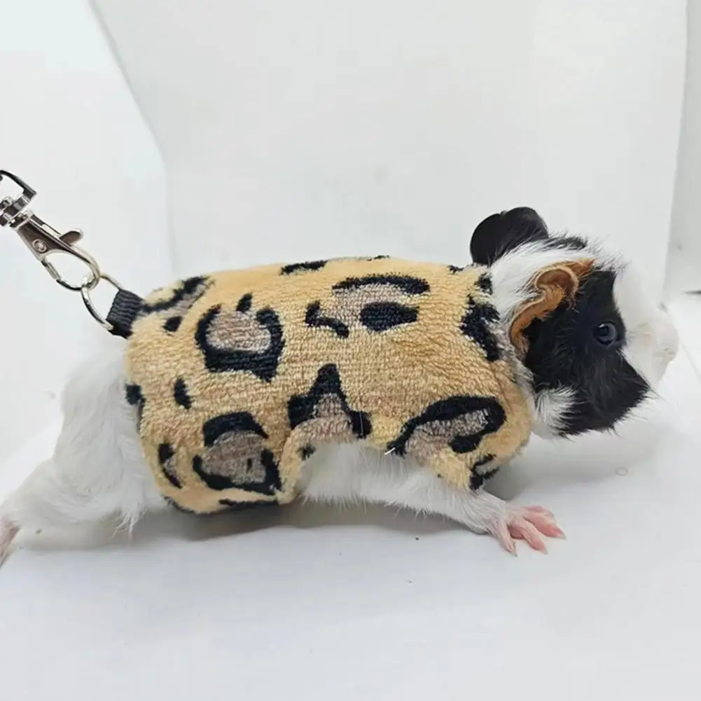 Lizard Leash Clothes Sleeveless Buckle Adjustment Reptile Bearded Dragon Vest Top 2Pcs/Set Small Animals Plush Leash Clothes pet dog leash