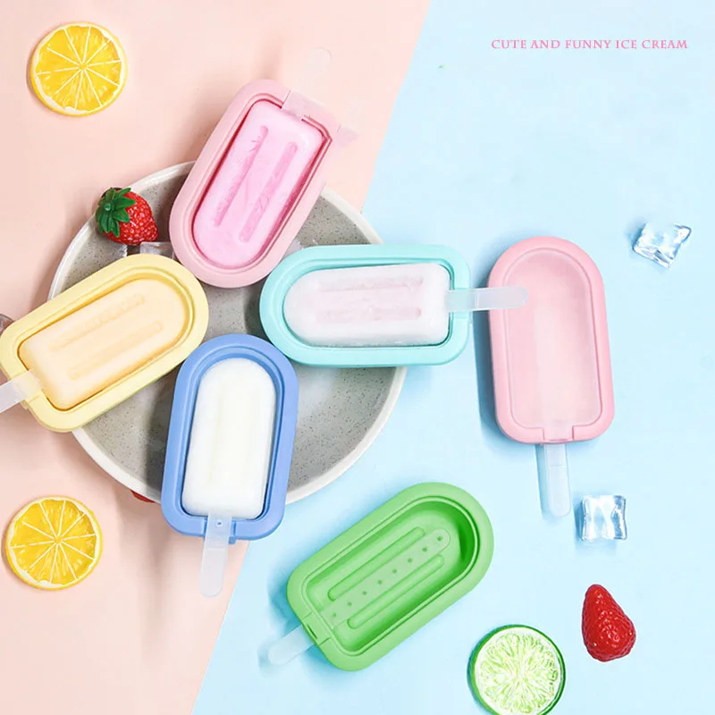 2 PCS Ice Pop Molds Silicone Large Popsicle Molds With Lids for Kid  Stackable Cake Pop Mold With Reusable Sticks for Homemade Popsicles Cake 