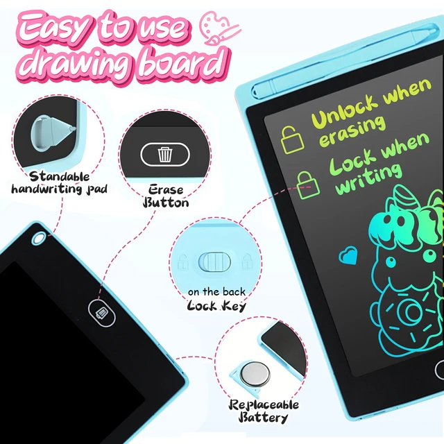 8.5 Inch LCD Writing Tablet for Kids,Reusable Magic Drawing Board with Stylus,Erasable Doodle Pad Toy Gift For 3-12Y Girls Boys 4
