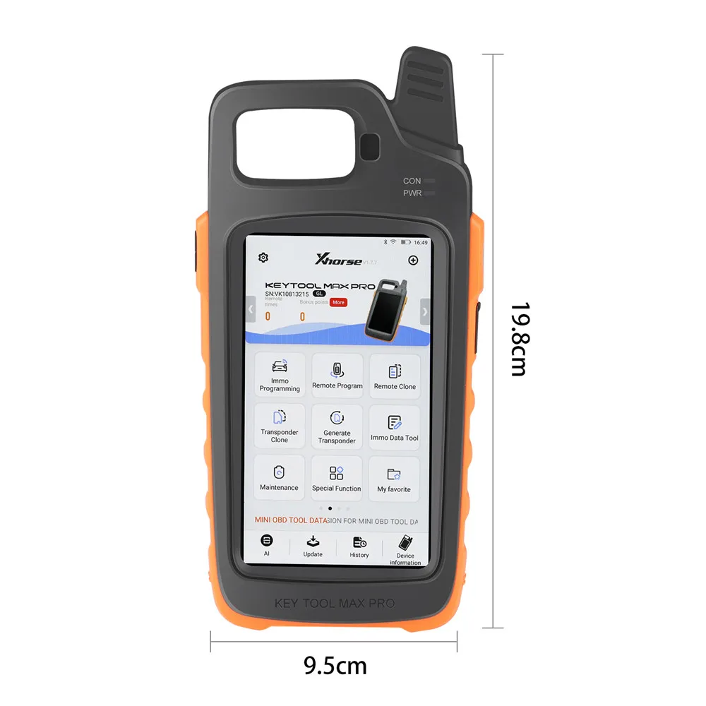 Xhorse VVDI 키 도구, Max Pro, 미니 OBD 도구 기능 지원, 전압 및 누설 전류 읽기