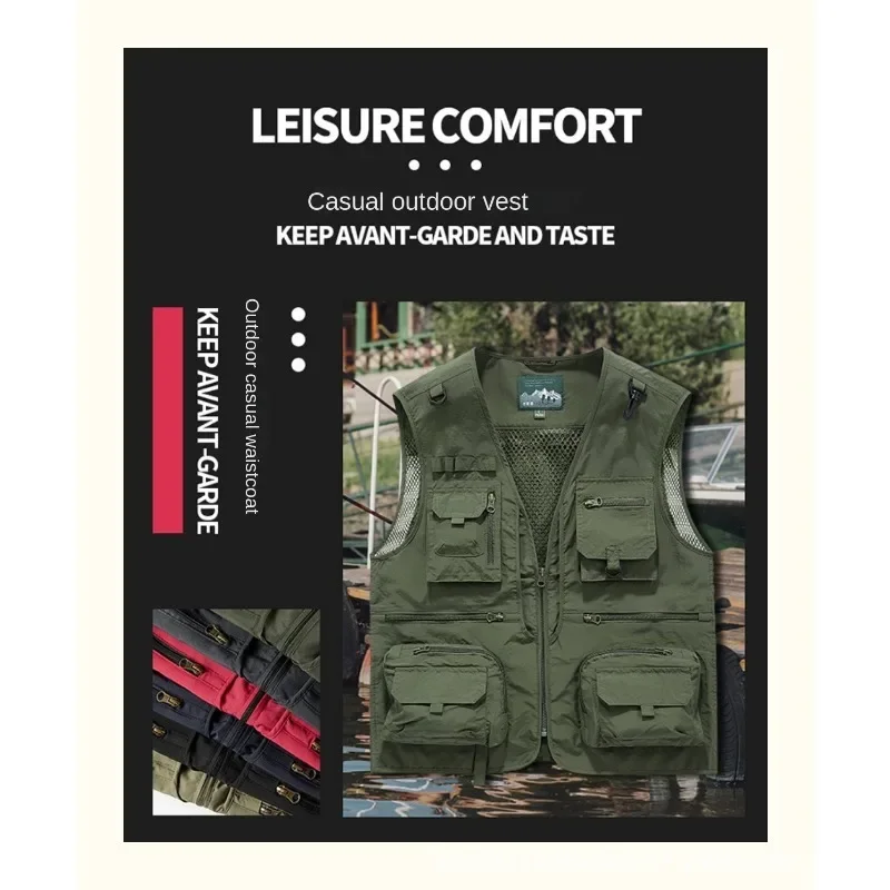Hunting Vest Lightweight Windbreaker Large Size Men's Work Sleeveless Jacket Padded Waterproof Luxury Clothing Denim Clothes Man
