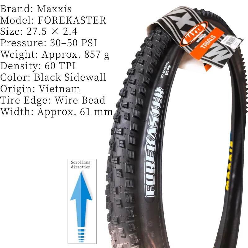 Maxxis Forekaster Mountainbike-Reifen 29/27,5x2,25 2,4 für XC MTB Fahrrad Hochleistungs-Offroad-Profil – Detail 3
