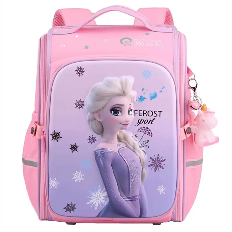Disney New Frozen School Bags For Girls Elsa Anna Primary Student Shoulder Orthopedic Backpack Grade 1-3 Large Capacity Mochila