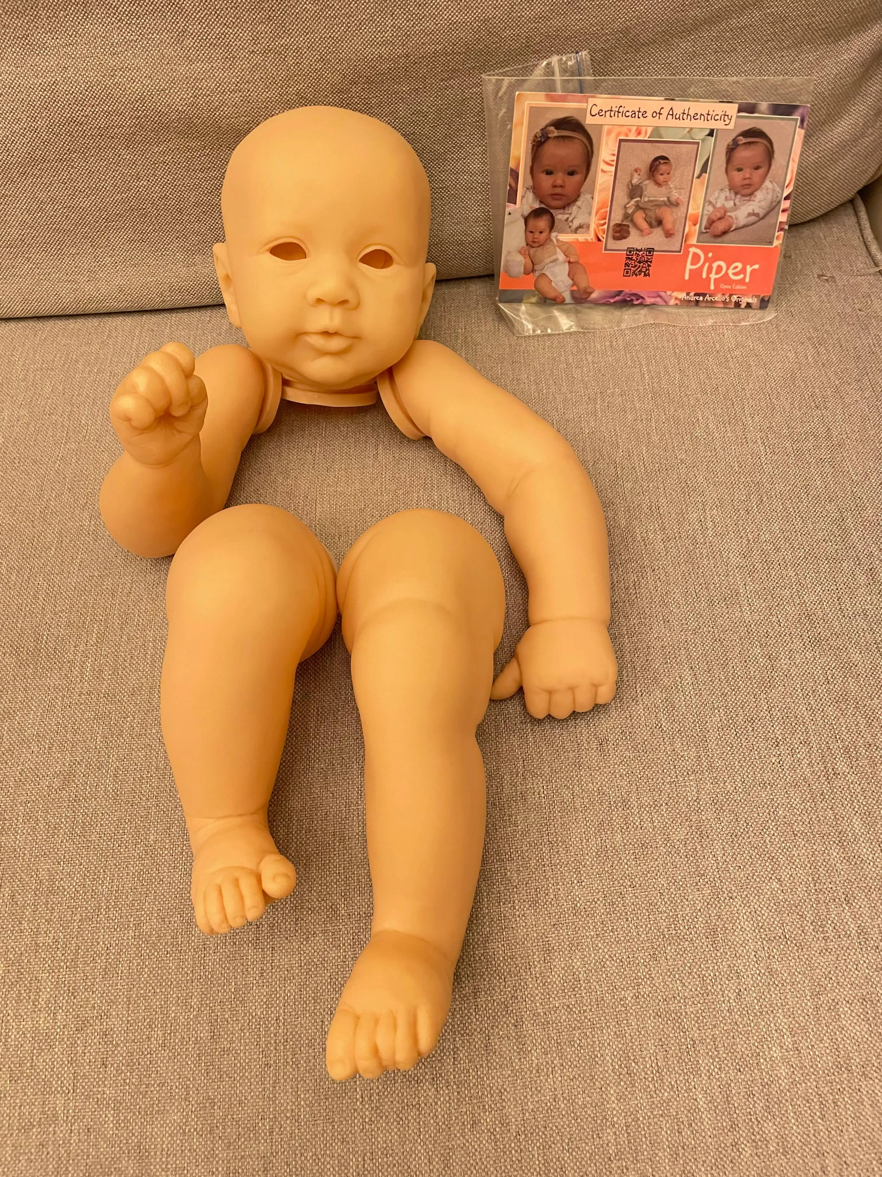 【Ready To Ship】BBD 21''HOT Face  Reborn Baby  Piper By ANDREA ARCELLO Fresh Color Soft Touch Lifelike Unpainted Kits With COA our generation dolls Dolls