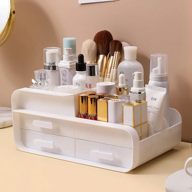 Cosmetics Storage Box Makeup Storage Rack with Drawer Desktop Organizer Dressing Table Skincare Lipstick Rack Applicable Room
